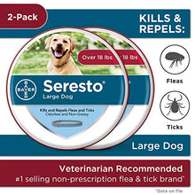 Load image into Gallery viewer, Seresto Flea and Tick Collar for Dogs, 8-Month Tick and Flea Control for Dogs Over 18 lbs. 2-Pack
